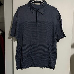 Ermenegildo Zegna Navy Striped Polo Shirt